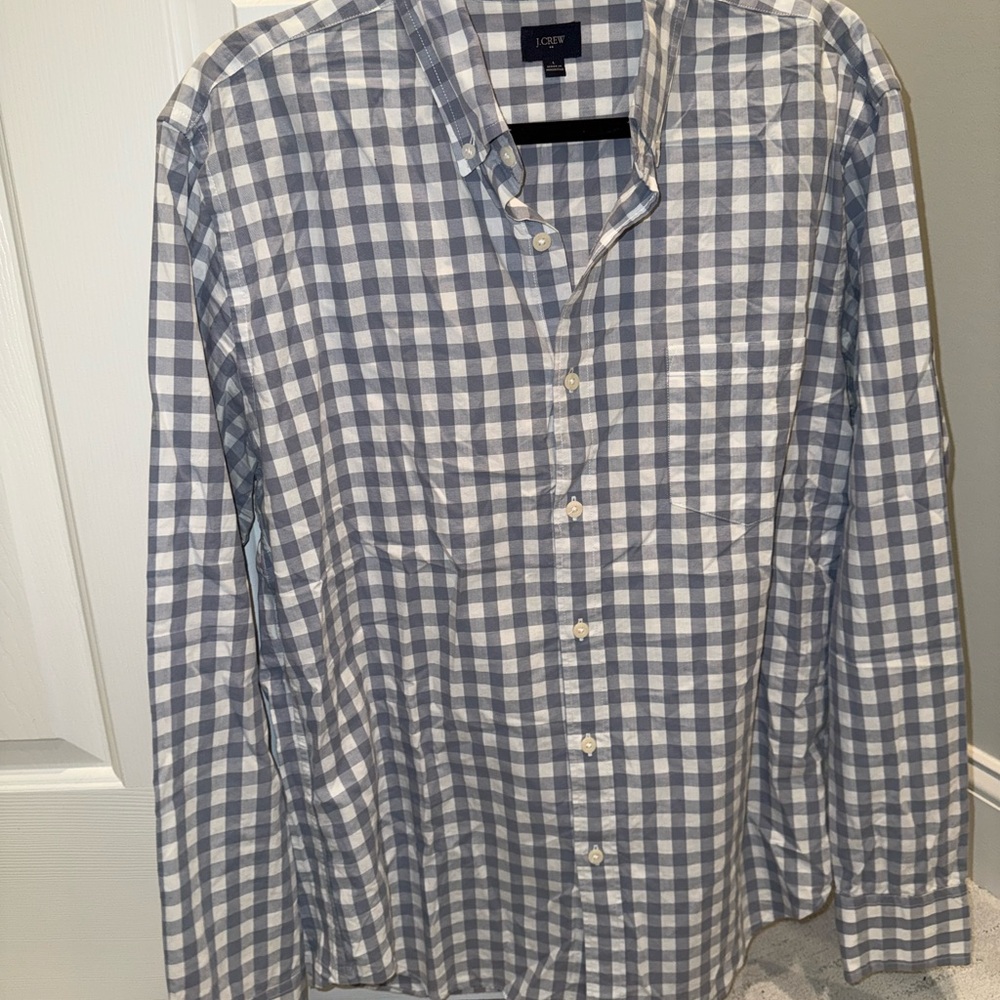 J. Crew Blue and White Casual Button Down Shirt